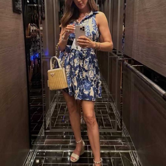 Cara Cara Blue and White Floral Mini Dress - Picture 2 of 8